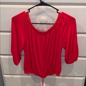 Off the Shoulder Red Shirt